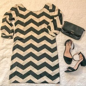 Chevron Printed Shift Dress
